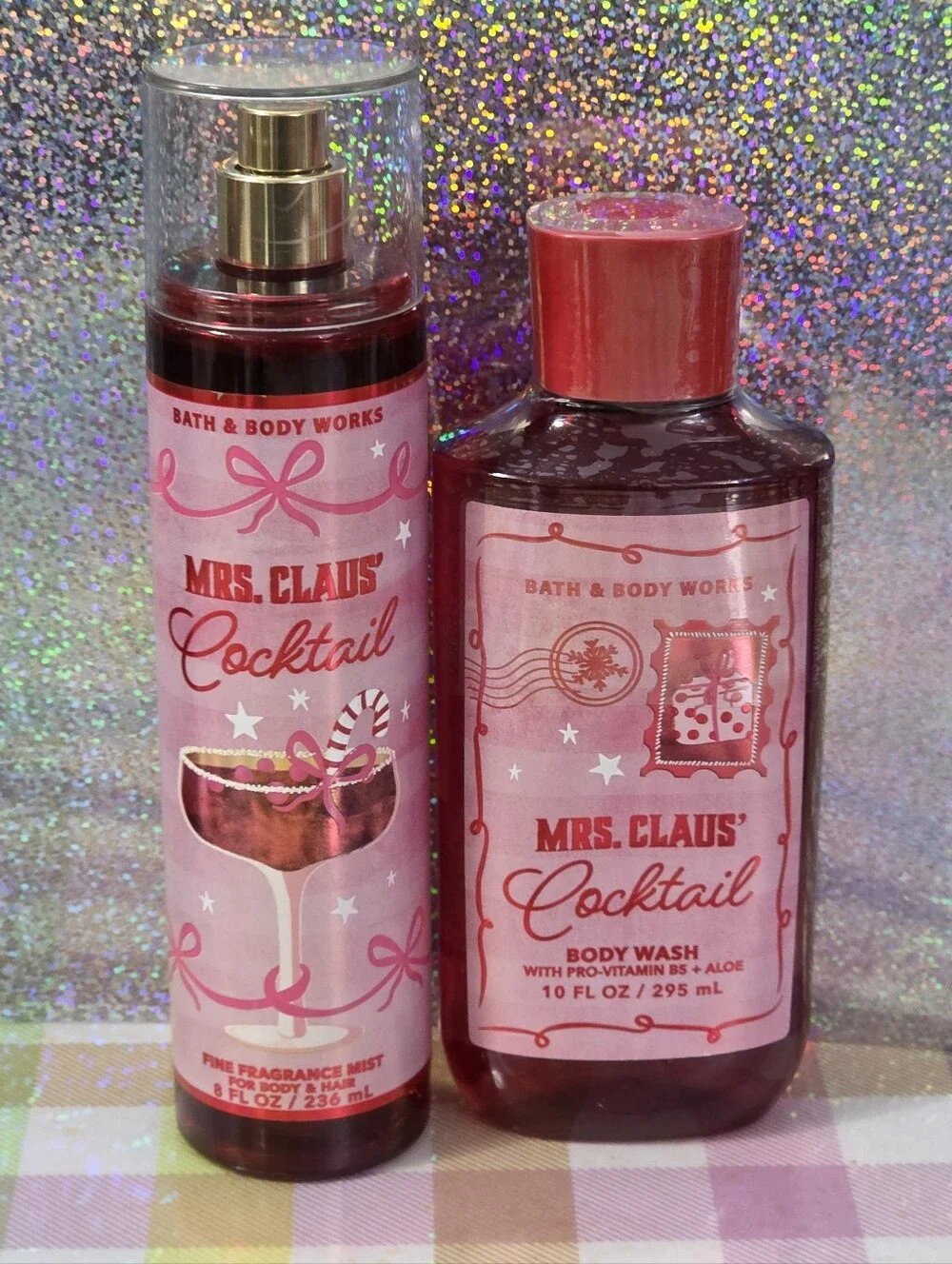 Bath & Body Works Mrs. Claus Cocktail Fragrance Mist & Body Wash Set NEW Rare